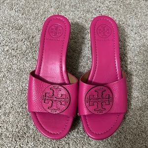 Pink platform Tory Burch sandals only worn a couple of times,